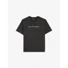 The Kooples Mens Logo-embroidered Relaxed-fit Short-sleeve Cotton T-shirt Black Washed In Black Washed