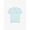 The Kooples Mens Baby Blue Logo-print Short-sleeve Cotton T-shirt