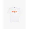 The Kooples Mens White Logo-print Short-sleeve Cotton T-shirt