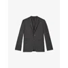 The Kooples Mens Grey Notch-lapel Slim-fit Wool Blazer In Black