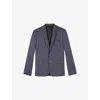 The Kooples Mens Blue Notched-lapel Single-breasted Wool Blazer In Blue