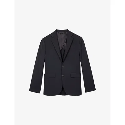 The Kooples Mens  Notch-lapel Relaxed-fit Wool Blazer In Black