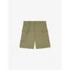 The Kooples Mens Kaki Relaxed-fit Cargo-pocket Cotton Shorts