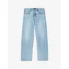 The Kooples Mens  Relaxed-fit Straight-leg Denim Jeans In Blue/green