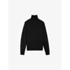 The Kooples Mens Black Roll-neck Long-sleeve Knitted Wool Jumper In Black