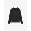 The Kooples Mens Rolled-trims Brushed Wool Knitted Jumper Middle Grey Mel In Middle Grey Mel