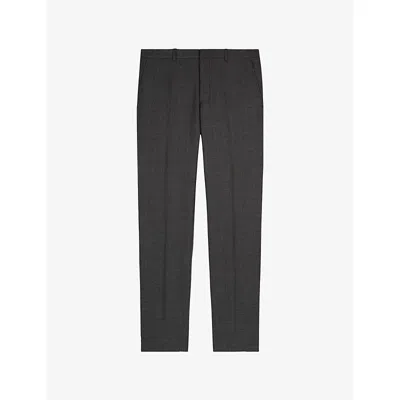 The Kooples Mens Grey Slim-leg Wool Trousers In Black