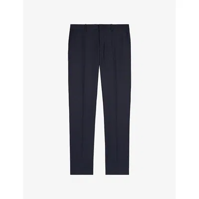 THE KOOPLES MENS NAVY SLIM-LEG WOOL TROUSERS