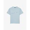 The Kooples Mens Blue Sky Slogan-print Regular-fit Cotton T-shirt In Blue Sky