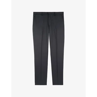 The Kooples Mens Blue Petrol Straight-leg Regular-fit Wool Trousers