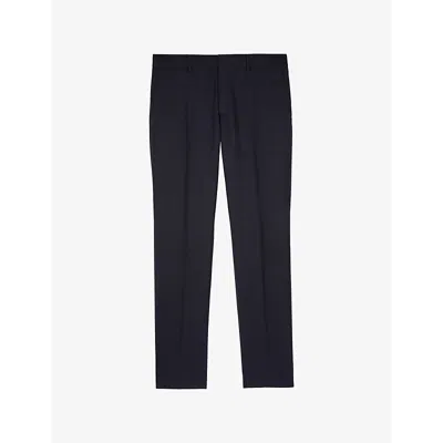 The Kooples Mens Straight-leg Slim-fit Wool Trousers Navy