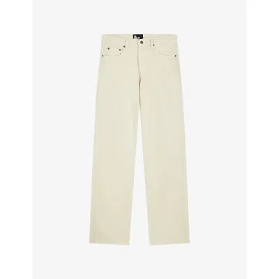 The Kooples Mens Light Beige Straight-leg Mid-rise Denim Jeans In Neutral