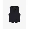 The Kooples Mens Nav03 Tailored V-neck Wool Waistcoat In Blue