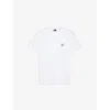 The Kooples Mens White Palm Tree-embroidered Cotton T-shirt In White