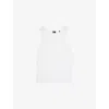 The Kooples Mens  Embroidered-crest Crewneck Stretch-cotton Tank Top In White