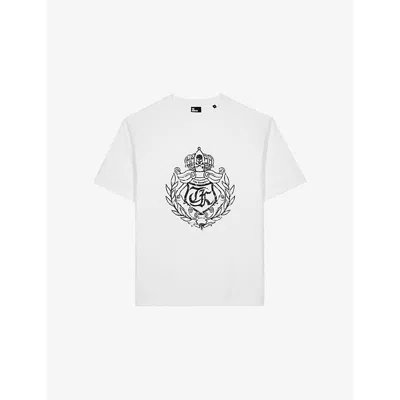 The Kooples Mens Logo-print Short-sleeve Cotton T-shirt White