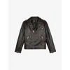 The Kooples Mens Black Used Light Zipped Regular-fit Leather Biker Jacket In Gold
