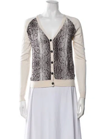 Pre-owned The Kooples Merino Wool Animal Print Sweater In Neutrals