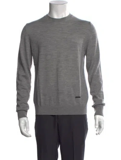 Pre-owned The Kooples Merino Wool Crew Neck Pullover In Gray
