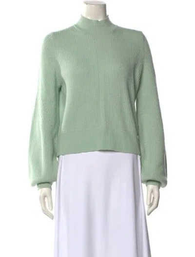 Pre-owned The Kooples Merino Wool Mock Neck Sweater In Green