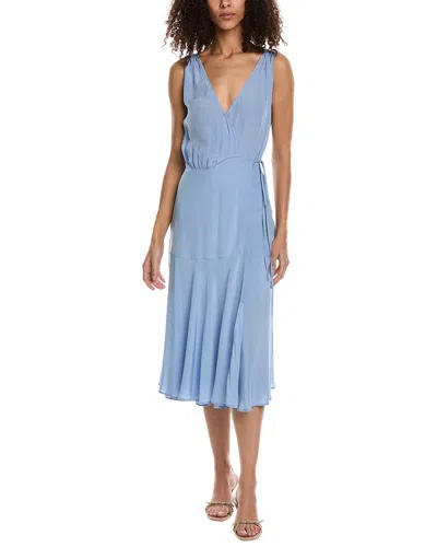 The Kooples Midi Wrap Dress In Blue