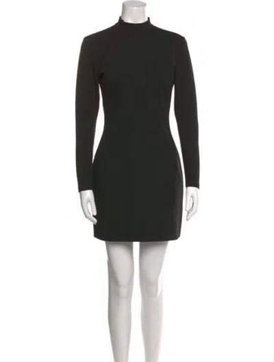 Pre-owned The Kooples Mock Neck Mini Dress In Black