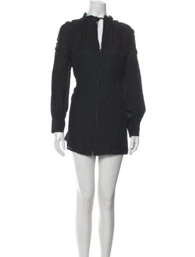 Pre-owned The Kooples Mock Neck Mini Dress In Black
