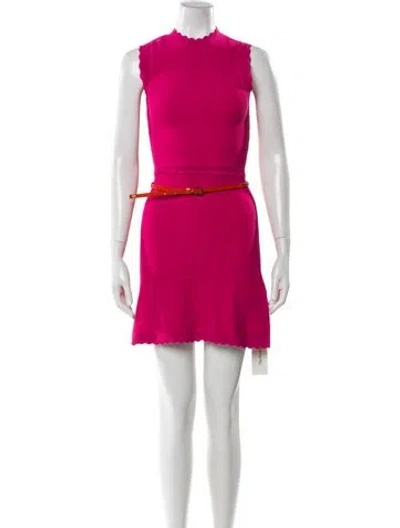 Pre-owned The Kooples Mock Neck Mini Dress In Multi