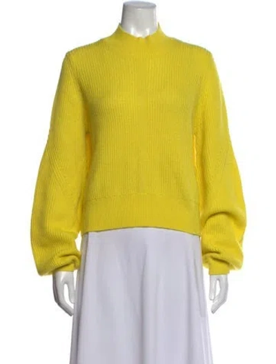 Pre-owned The Kooples Mock Neck Sweater In Yellow