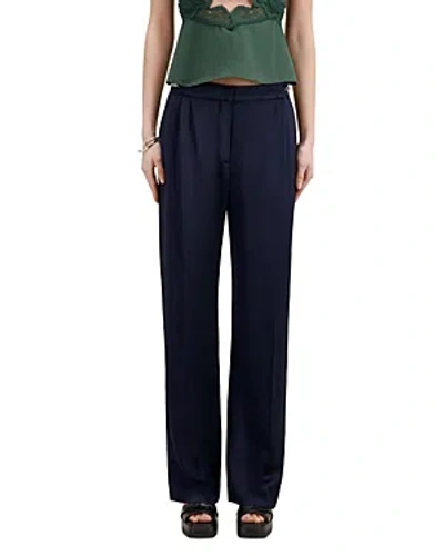 The Kooples Monty Sateen Pants In Navy