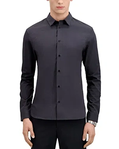 The Kooples Mustang Button Front Long Sleeve Shirt In Black