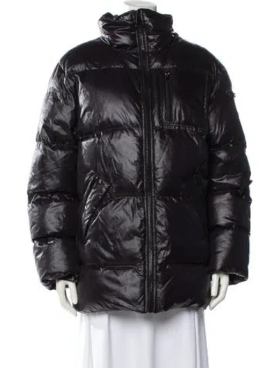 Pre-owned The Kooples Nylon Faux Fur Coat In Black