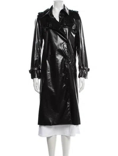Pre-owned The Kooples Nylon Trench Coat In Black
