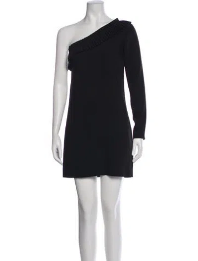 Pre-owned The Kooples One-shoulder Mini Dress In Blue