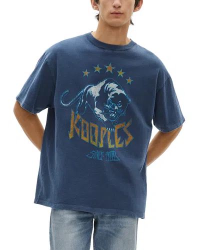 The Kooples Oversized Graphic Tee In Blue