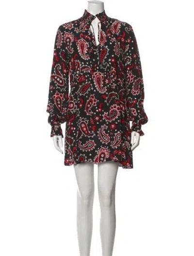 Pre-owned The Kooples Paisley Print Mini Dress W/ Tags In Black