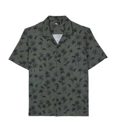 The Kooples Palm Tree Print Shirt In Khaki