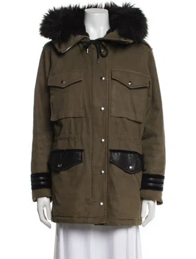 Pre-owned The Kooples Parka In Green