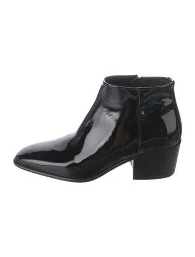 Pre-owned The Kooples Patent Leather Chelsea Boots In Black
