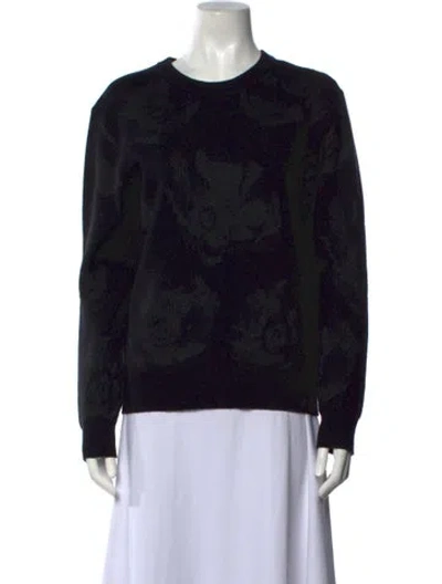 Pre-owned The Kooples Patterned Crew Neck Sweater In Black