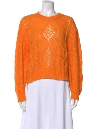 Pre-owned The Kooples Patterned Crew Neck Sweater In Orange