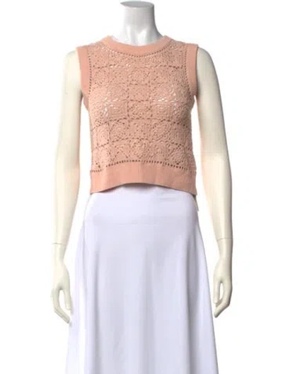 Pre-owned The Kooples Patterned Crew Neck Sweater In Pink
