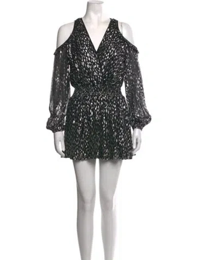 Pre-owned The Kooples Patterned Mini Dress In Black
