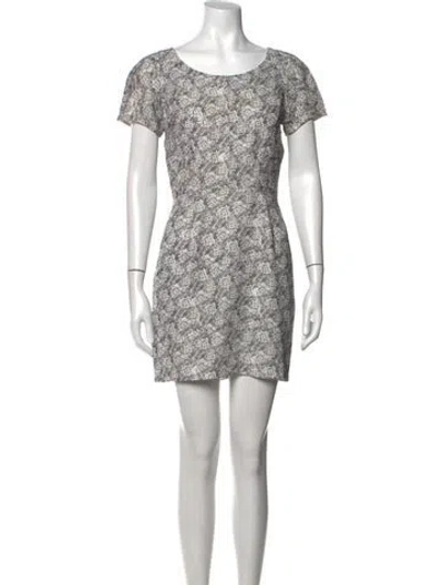 Pre-owned The Kooples Patterned Mini Dress In Neutrals