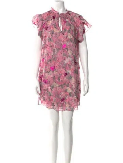 Pre-owned The Kooples Patterned Mini Dress In Pink