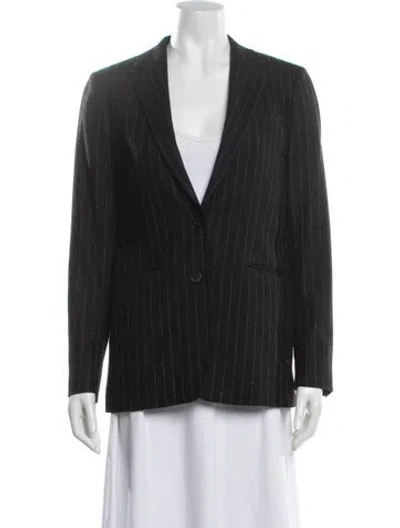 Pre-owned The Kooples Pinstripe Blazer Striped Blazer In Black