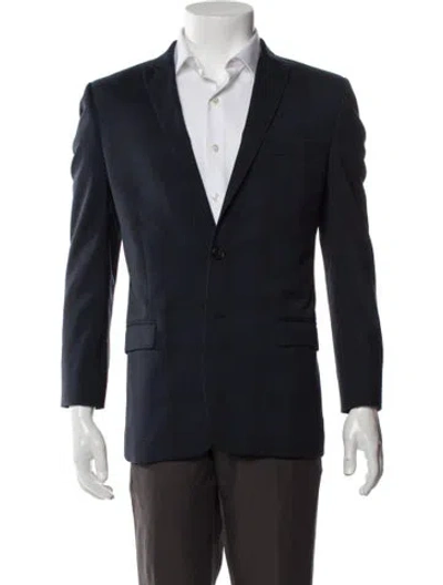 Pre-owned The Kooples Plaid Print Blazer In Blue