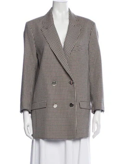 Pre-owned The Kooples Plaid Print Blazer In Neutral