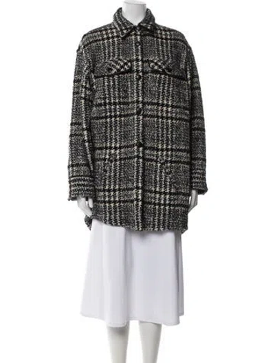 Pre-owned The Kooples Plaid Print Coat In Multi