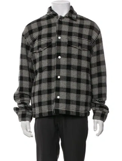 Pre-owned The Kooples Plaid Print Jacket In Black